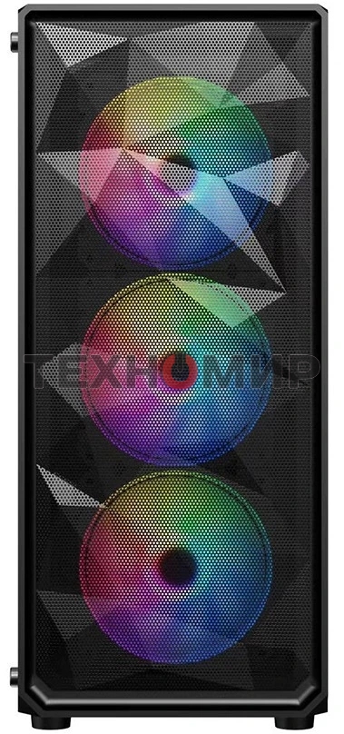 Компьютерный корпус 1STPLAYER FD3 Black, ATX, 4x120мм LED fans inc.