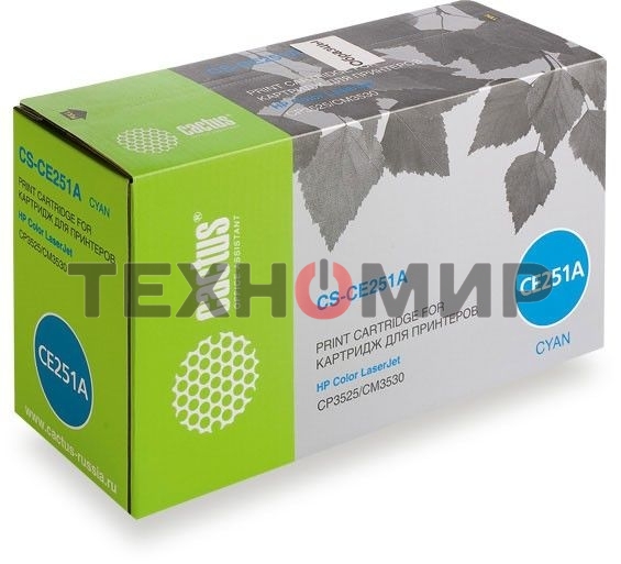 Картридж лазерный Cactus CS-CE251A голубой (7000 стр.) для HP Сolor LaserJet CP3525/CM3530
