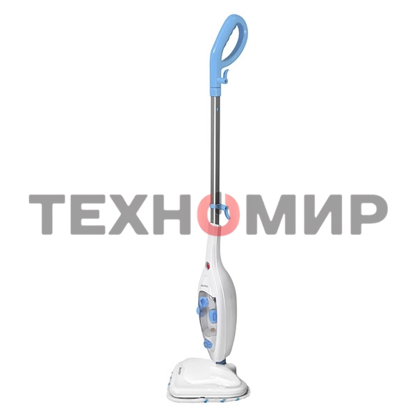 Паровая швабра Blackton Bt SM1114 White-blue, Мощность 1300 Вт, 2 в 1. Вертикальная и компактная, Резервуар для воды 300 мл, Время неприрывной работы до 20 минут, Быстрая и эффективная очистка всех типов полового покрытия: паркет, линолеум, плитка, Уничто