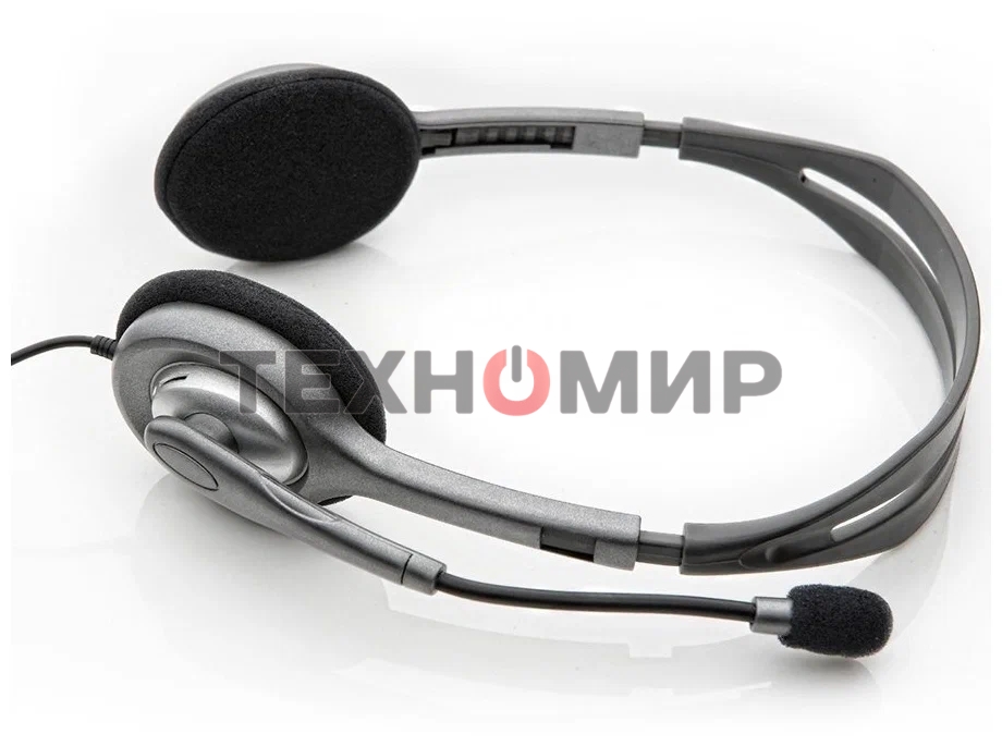 Гарнитура проводная с микрофоном Logitech Stereo H110 серебристый 1.8м накладные оголовье (981-000459)