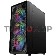 Компьютерный корпус 1STPLAYER FD3 Black, ATX, 4x120мм LED fans inc.