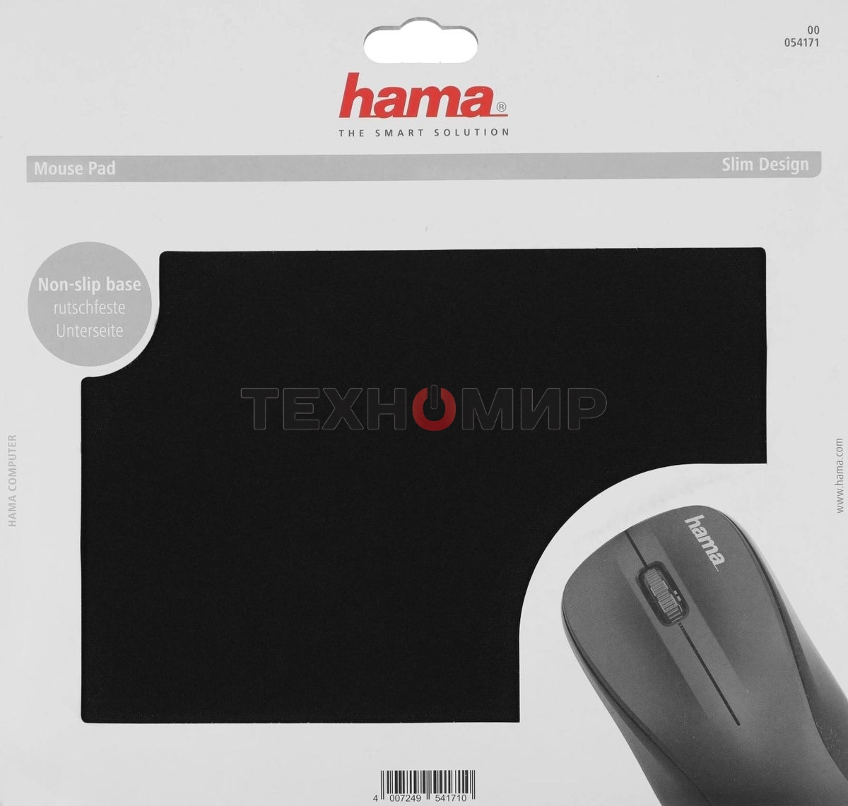 Коврик для мыши Hama H-54171 черный/черный 22.3x18.3x0.3мм