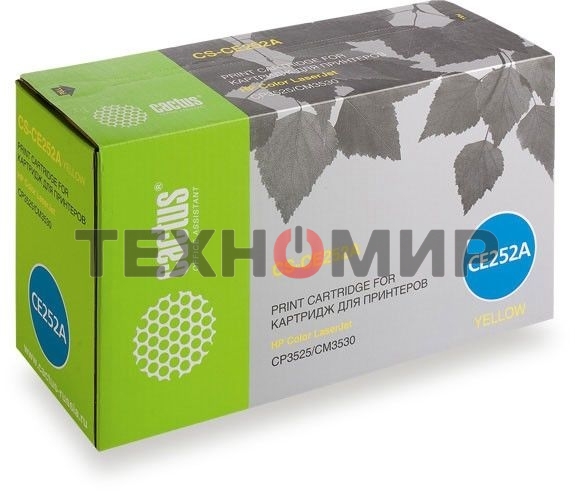 Картридж лазерный Cactus CS-CE252A желтый (7000 стр.) для HP Сolor LaserJet CP3525/CM3530