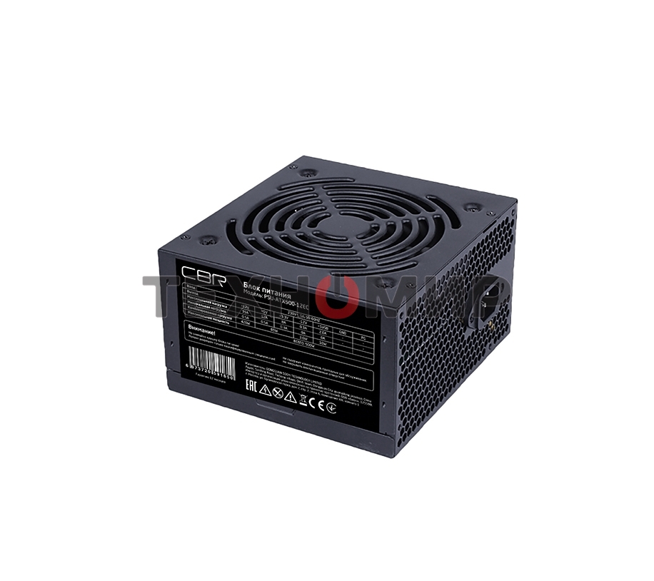 Блок питания CBR PSU-ATX500-12EC, 500Вт, 120мм, черный