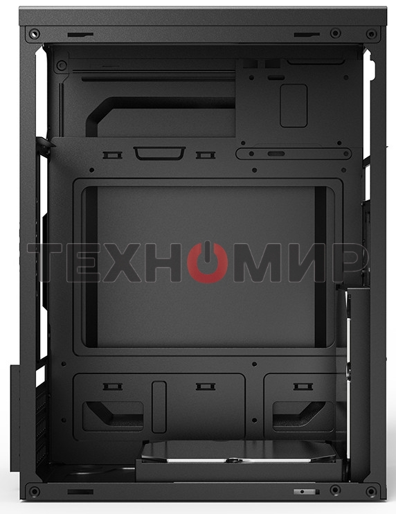 Компьютерный корпус CBR PCC-MATX-MX08-WPSU mATX Minitower MX08, без БП, 2*USB 2.0, HD Audio+Mic, черный