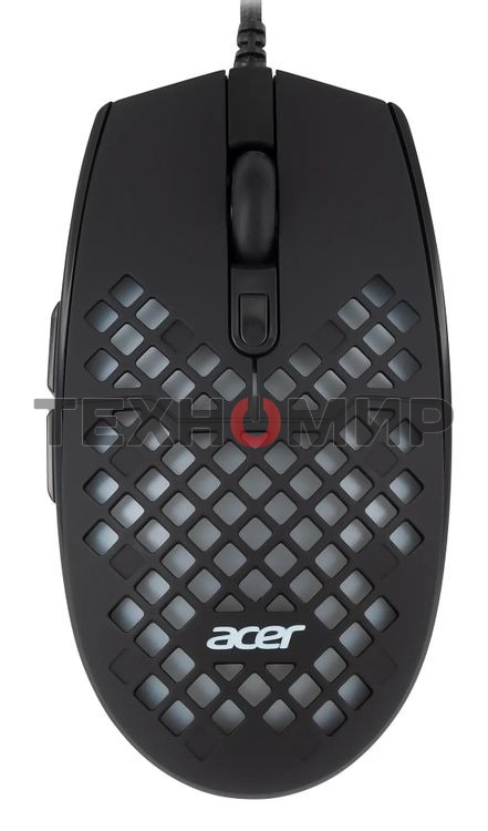 Мышь проводная Acer OMW134 черный, 3200 dpi, USB, кнопки - 6