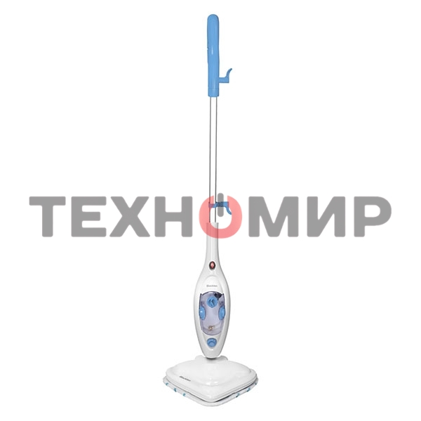 Паровая швабра Blackton Bt SM1114 White-blue, Мощность 1300 Вт, 2 в 1. Вертикальная и компактная, Резервуар для воды 300 мл, Время неприрывной работы до 20 минут, Быстрая и эффективная очистка всех типов полового покрытия: паркет, линолеум, плитка, Уничто