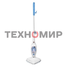 Паровая швабра Blackton Bt SM1114 White-blue, Мощность 1300 Вт, 2 в 1. Вертикальная и компактная, Резервуар для воды 300 мл, Время неприрывной работы до 20 минут, Быстрая и эффективная очистка всех типов полового покрытия: паркет, линолеум, плитка, Уничто