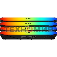 Оперативная память Kingston Fury Beast, DDR4, 128GB (4x32GB), 3600MHz, CL18, DIMM, RGB, радиатор, черный