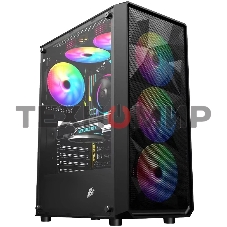 Компьютерный корпус 1STPLAYER FD3 Black, ATX, 4x120мм LED fans inc.