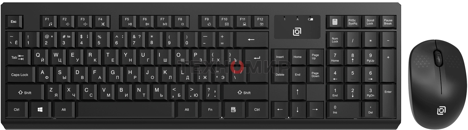 Комплект клавиатура + мышь Оклик S269W клав:черный мышь:черный USB беспроводная slim Multimedia (2070303)