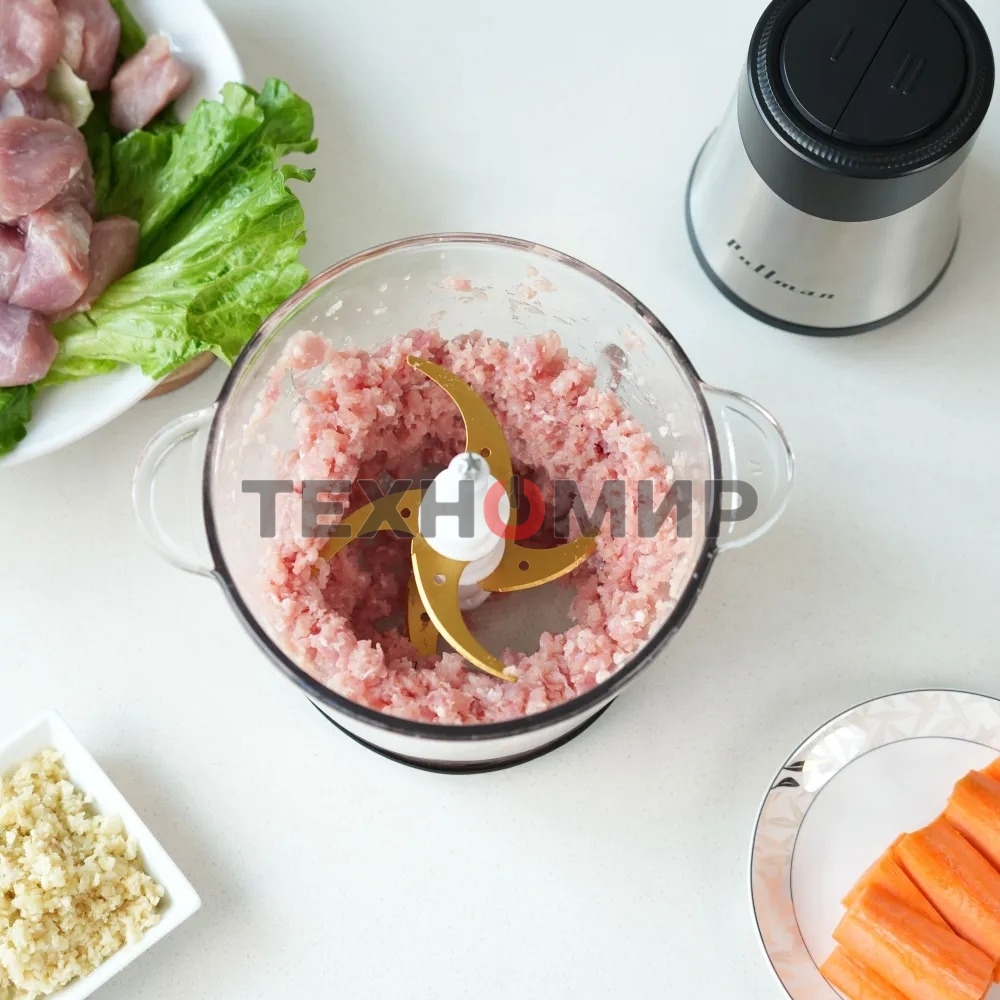 Измельчитель электрический Pullman PL-320, 1000Вт, 6 лезвий, стеклянная чаша 3 л