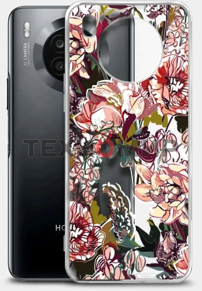 Чехол (клип-кейс) BoraSCO ArtWorks для Honor 50 Lite прозрачный/рисунок