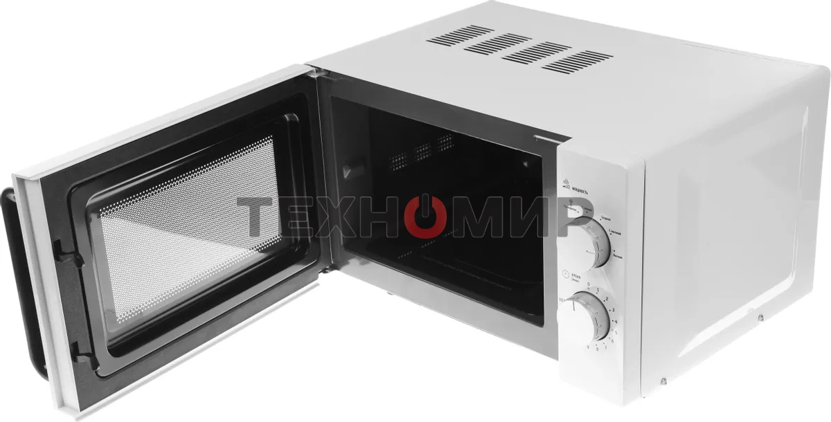 Микроволновая печь Galanz MOS-2401FMW белый, 20 л, 800 Вт, переключатели - поворотный механизм