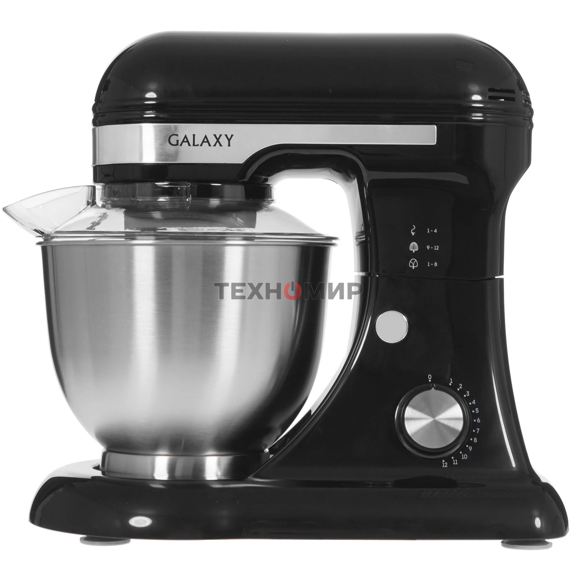 Миксер Galaxy Line GL 2230, черный, планетарный, 700 Вт, 12 скоростей