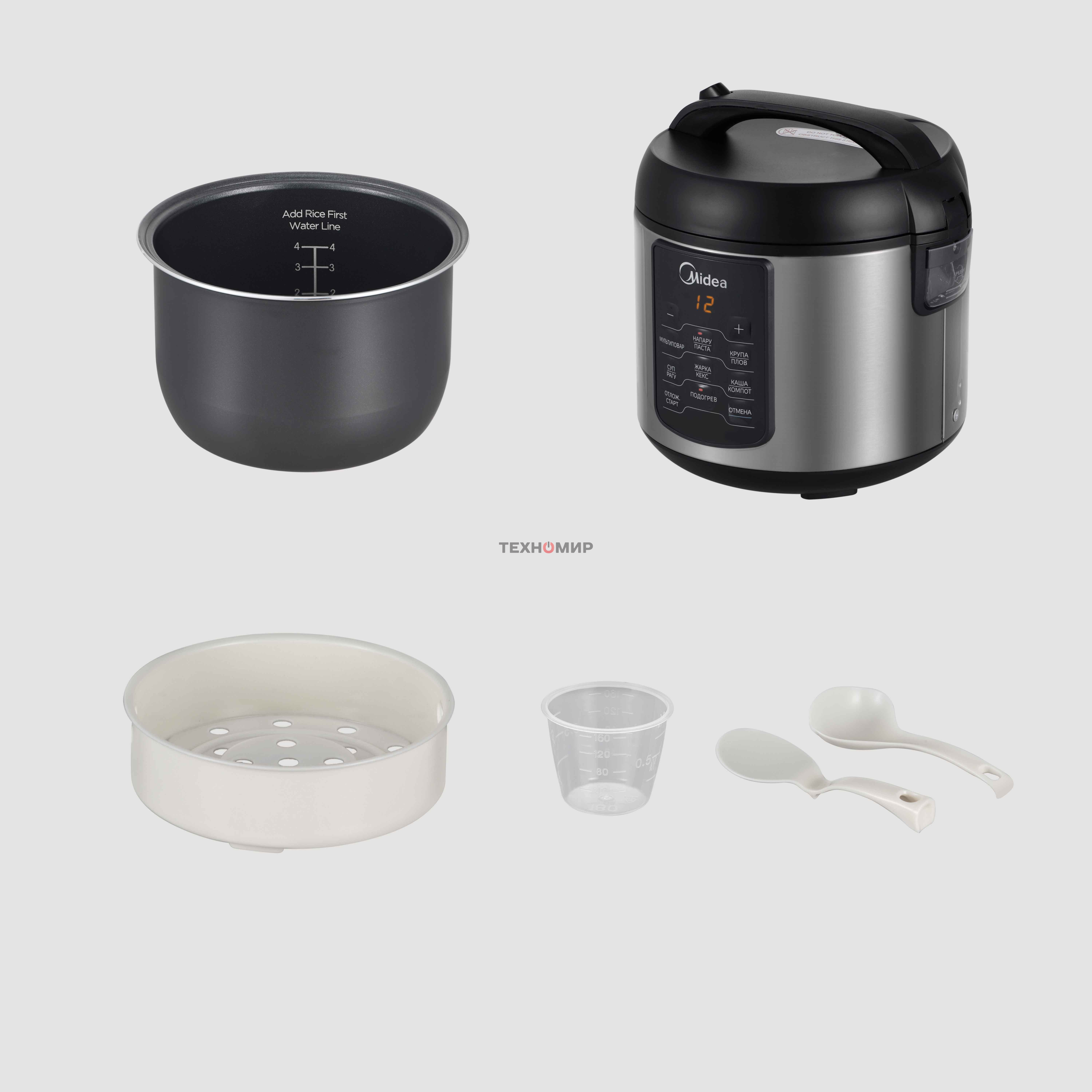 Мультиварка Midea MPC-6034 2л 400Вт серебристый