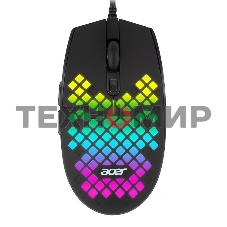 Мышь проводная Acer OMW134 черный, 3200 dpi, USB, кнопки - 6