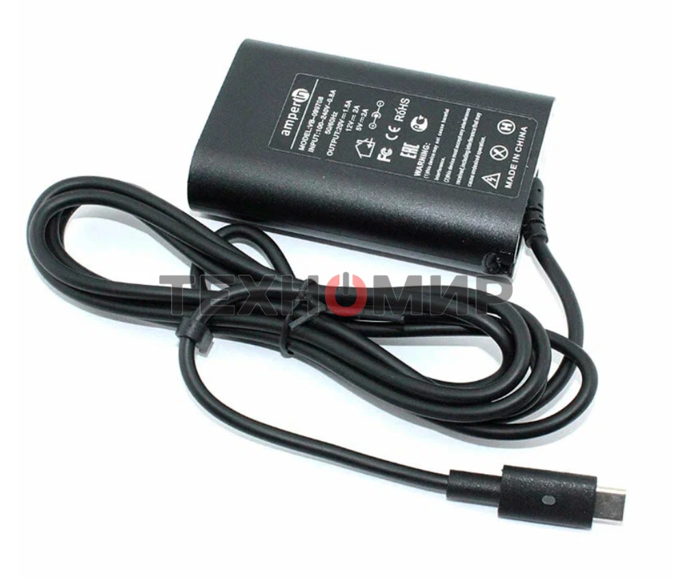 Блок питания (сетевой адаптер) Amperin 5V 3A - 20V 3,25A 65W Type-C, тонкий корпус