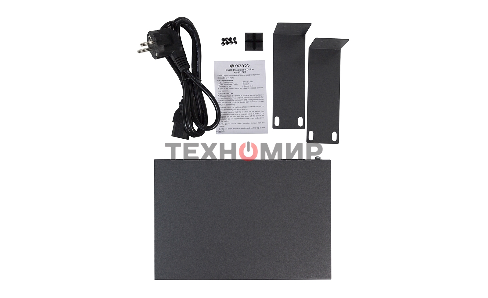 Коммутатор неуправляемый PoE ORIGO Unmanaged Switch 8x1000Base-T PoE, 2x1000Base-X SFP, PoE Budget 120W, 19