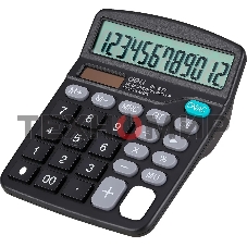 Калькулятор настольный Deli E837 черный 12-разр.