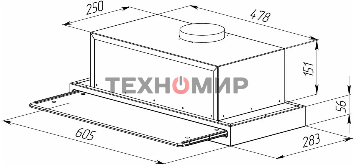 Вытяжка встраиваемая Zigmund & Shtain K 015.6 B черный, 60 см, 750 куб. м/ч, 52 дБ