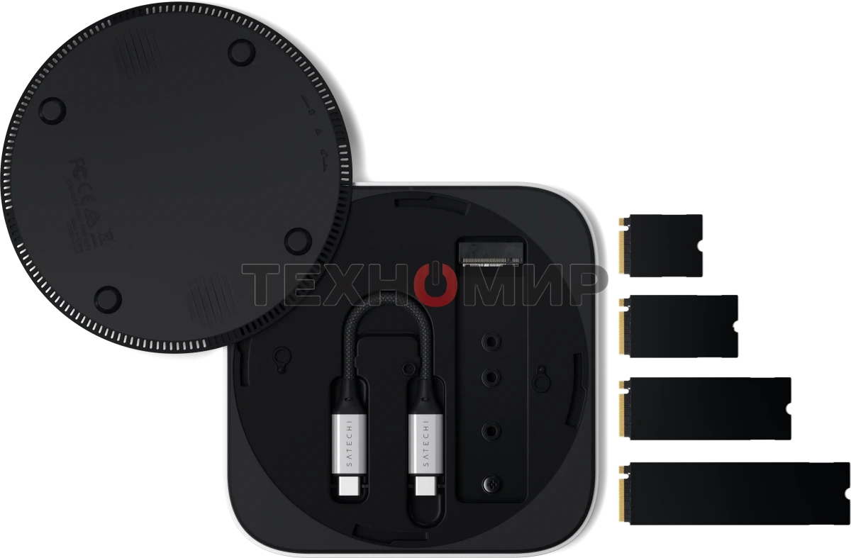 Внешний корпус для SSD Satechi USB4 NVMe SSD Enclosure For Mac mini M4 Up To 40Gbps Up To 8TB, еребристый