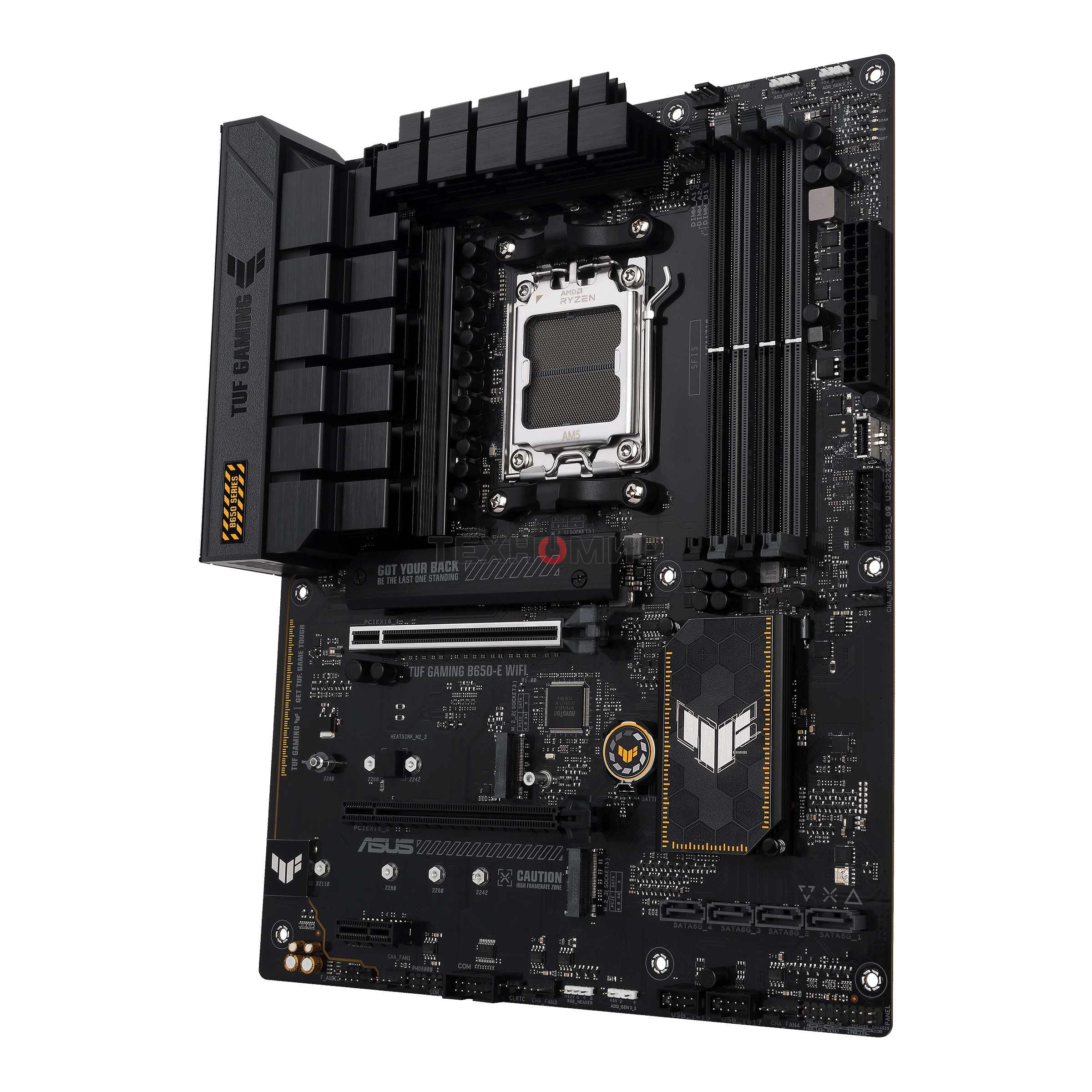 Материнская плата ASUS TUF GAMING B650-E WIFI, AM5, AMD B650, 4xDDR5, 4xSATA, 2xM.2, 1xPCI-E 4.0 x16, 2xPCI-E x1, 2xDP, 1xHDMI, 1x 2.5Gb LAN, 1xUSB-A 3.2 Gen 2, 2xUSB-A 3.2 Gen 1, 4xUSB-A 2.0, 1xUSB-C 3.2 Gen 2, 3x3.5 мм, 7.1, ATX