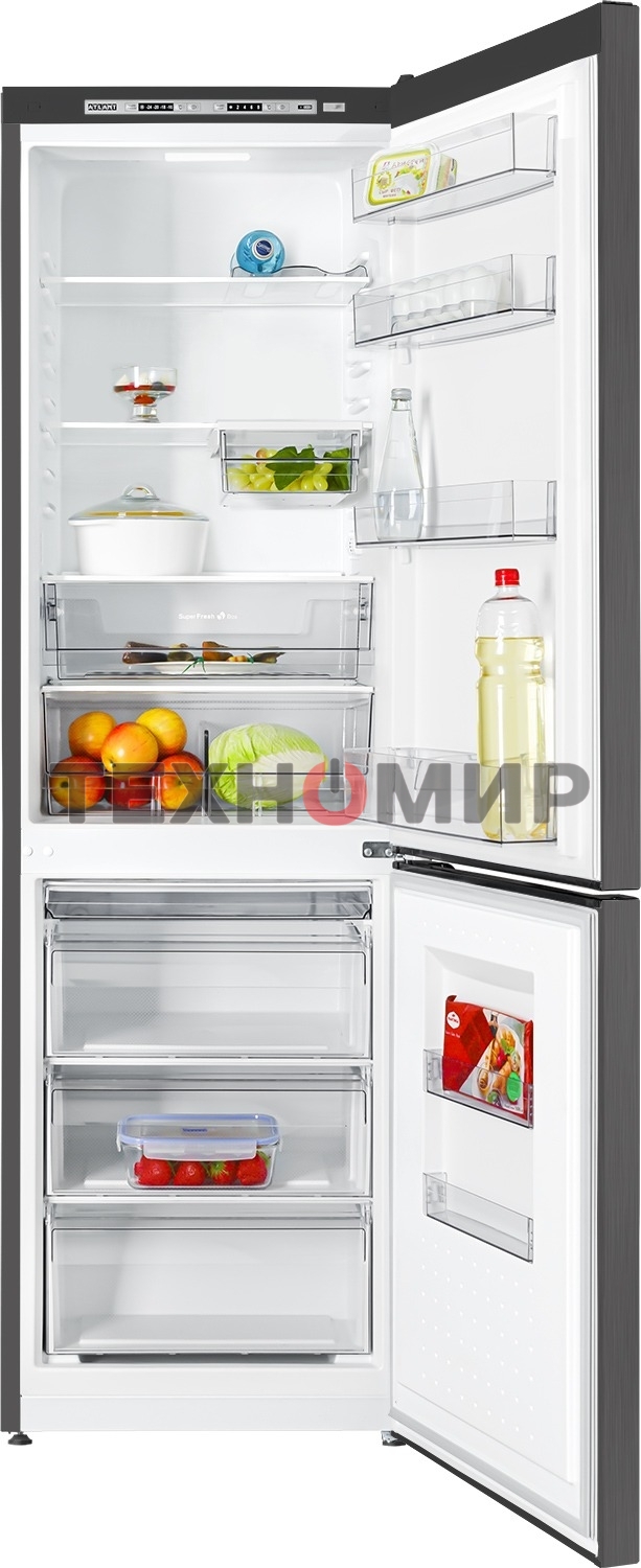 Холодильник Atlant XM 6624-159 черный двухкамерный 228/119л морозилка снизу