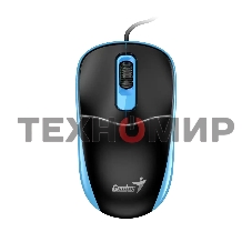 Мышь проводная Genius DX-111 черно-синий, 1200 dpi, USB, кнопки - 3
