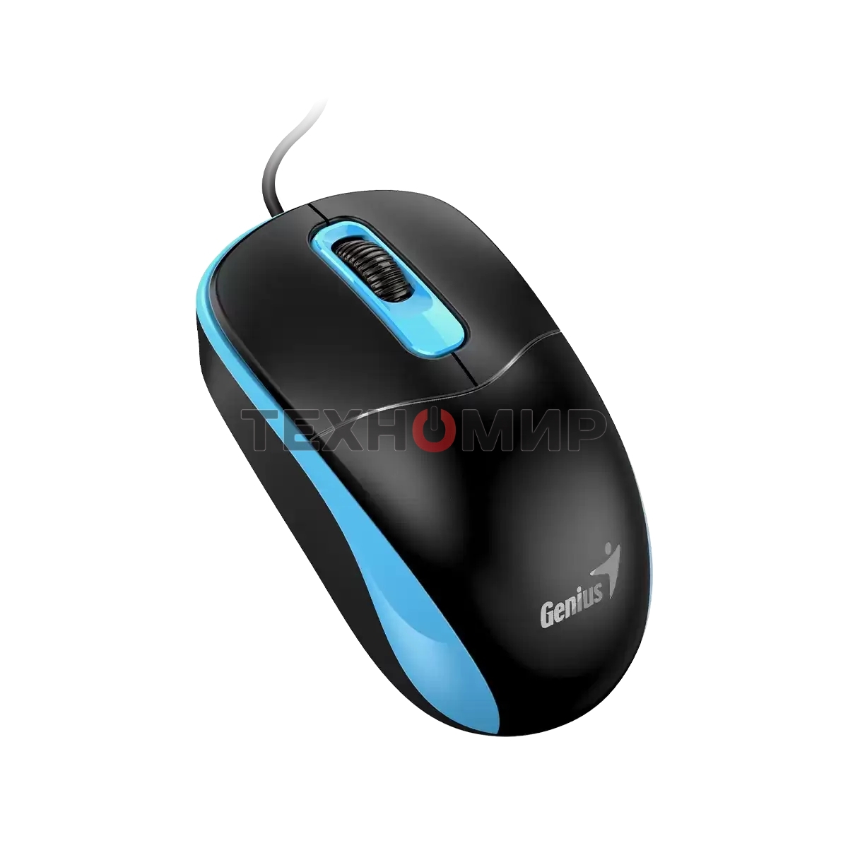 Мышь проводная Genius DX-111 черно-синий, 1200 dpi, USB, кнопки - 3