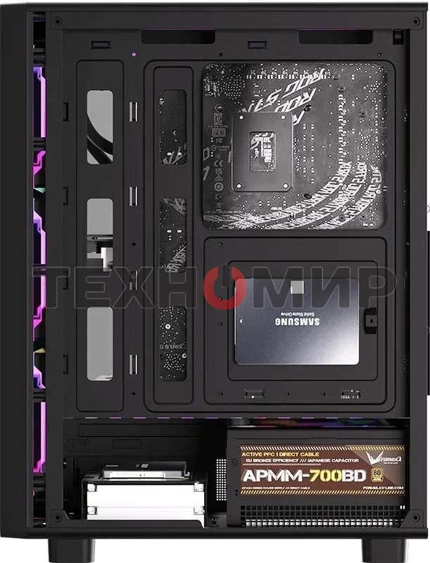 Компьютерный корпус Aerocool/Formula MANA DYNAMIC черный без БП ATX 6x120мм 2xUSB 3.0 1xUSB3.1 audio bott PSU