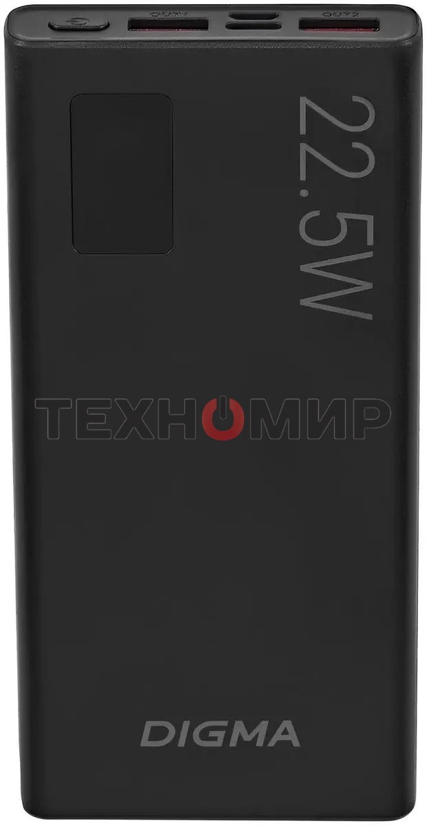 Портативный аккумулятор Digma DGPF10A 10000mAh QC3.0/PD3.0 22.5W 5A 2xUSB-A/USB-C черный