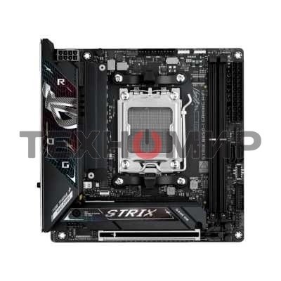 Материнская плата ASUS ROG STRIX B850-I GAMING WIFI, AM5, AMD B850, 2xDDR5, 2xM.2, 2xSATA, PCIe 4.0 x16, 1xHDMI, 1xUSB Type-C, 1x2.5Gb LAN, Wi-Fi 7, Bluetooth 5.4, 5xUSB-A 10Gbps, 1xUSB-C 20Gbps, 2xUSB-A 2.0, 3x3.5 мм, S/PDIF, 7.1, Mini-ITX