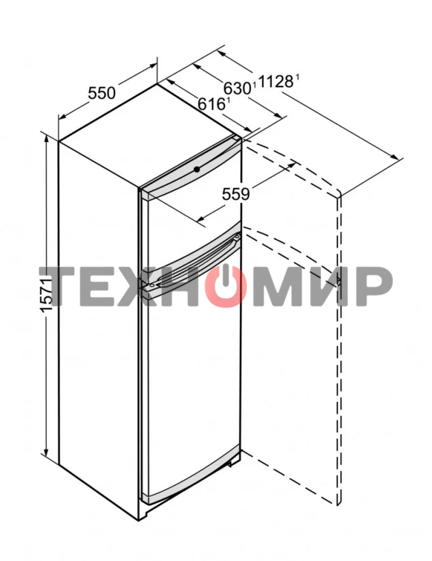 Холодильник Liebherr CTE 2931-26 001 белый двухкамерный 218/52л морозилка сверху