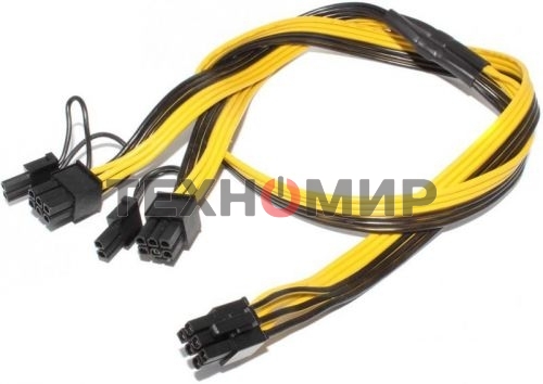 Кабель 6 pin to 2 x 6+2 pin GPU power adapter splitter cable