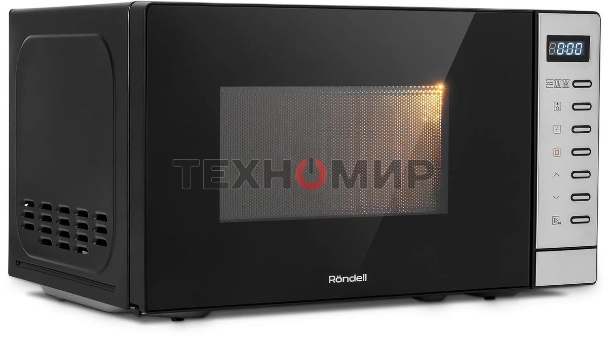 Микроволновая печь Rondell RDE-MW203 черный/серебристый, 20 л, 700 Вт, переключатели - кнопки