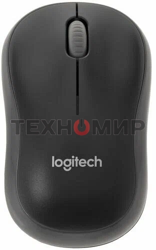 Мышь беспроводная Logitech M186 черный/серый, 1000 dpi, радиоканал, USB, кнопки - 3
