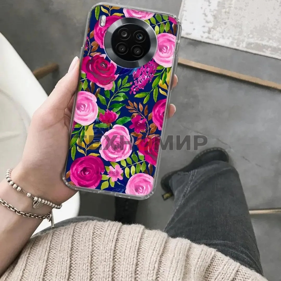 Чехол (клип-кейс) Gresso Air, для Honor 50 Lite, прозрачный/рисунок gr17aaae9352