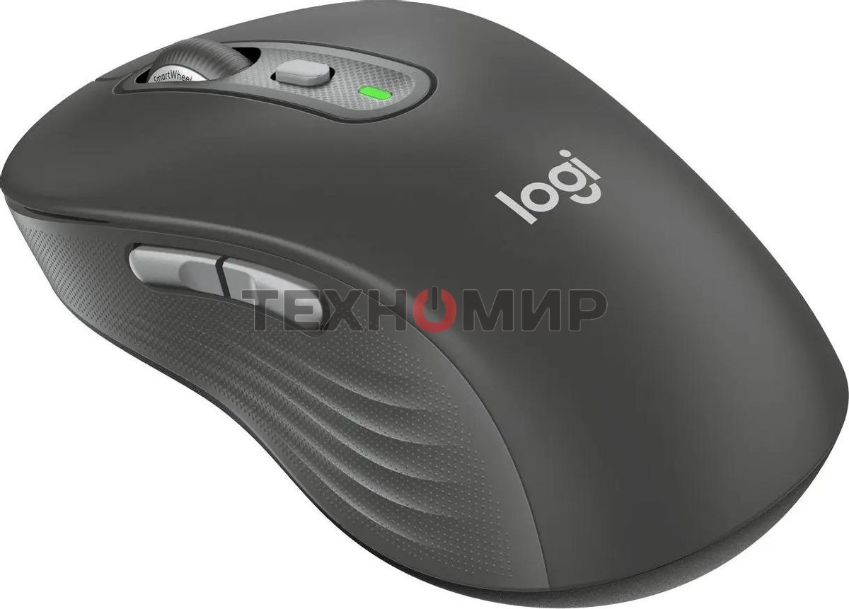 Мышь беспроводная Logitech M750 L Large графитовый, 4000 dpi, радиоканал, Bluetooth, USB, кнопки - 5