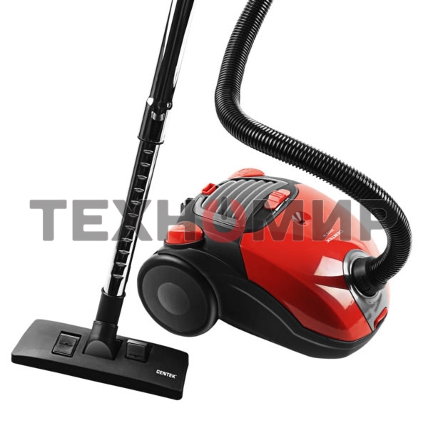 Пылесос Centek CT-2511 красный, 400/2000 Вт, уборка сухая, пылесборник мешок, 2 л