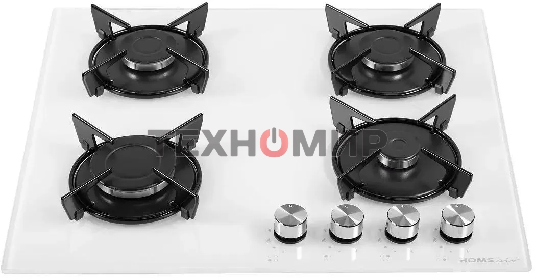 Газовая варочная панель HOMSair HGG641EWH независимая, белый
