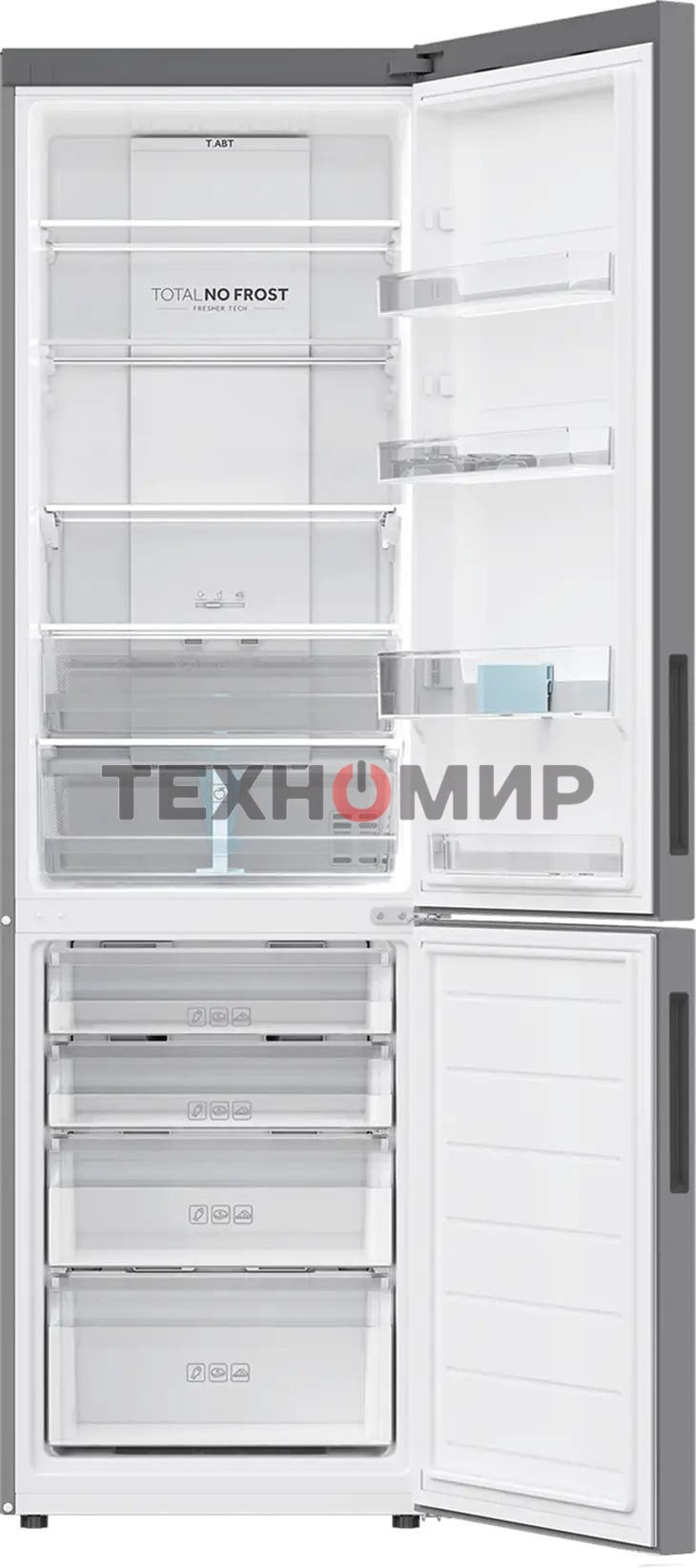 Холодильник Haier C2F620CFU1 серебристый двухкамерный 278/108л морозилка снизу, No Frost