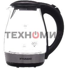 Чайник электрический Hyundai HYK-G2030 1.7 л, 2200 Вт, черный (корпус: стекло)
