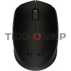 Мышь беспроводная Logitech B170 черный, 1000 dpi, радиоканал, USB, кнопки - 3