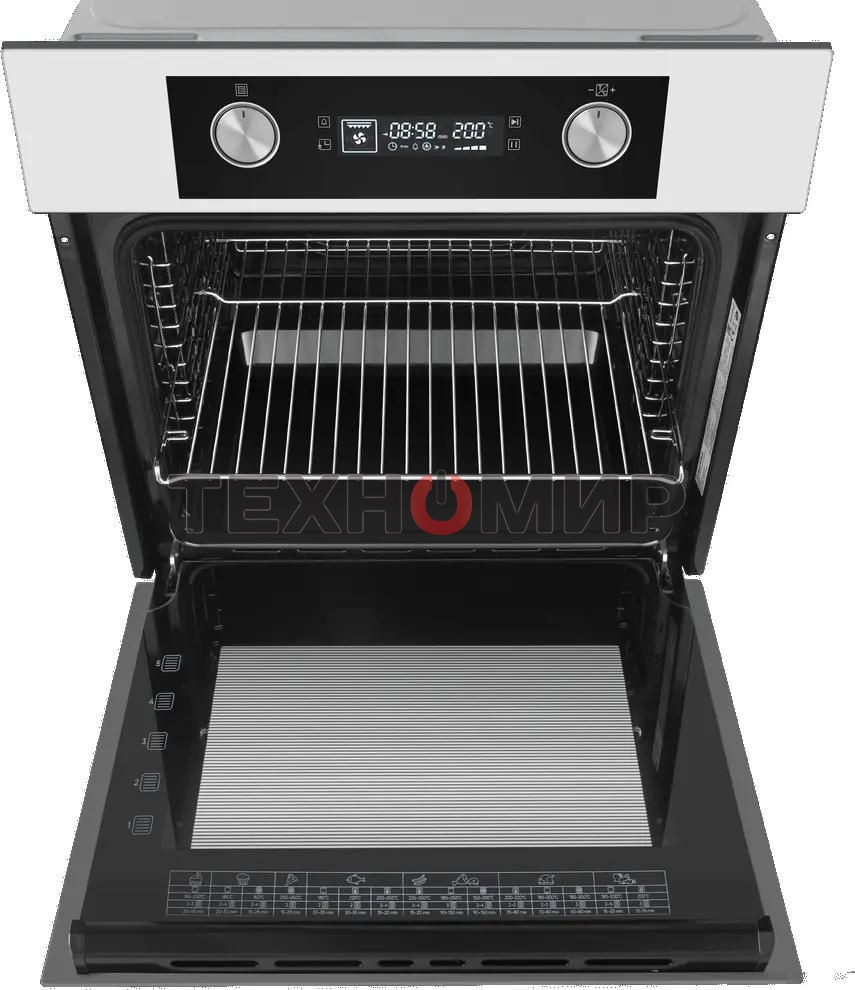 Шкаф духовой электрический Maunfeld AEOH60102W, 60л, дверца с 3 стеклами, белый