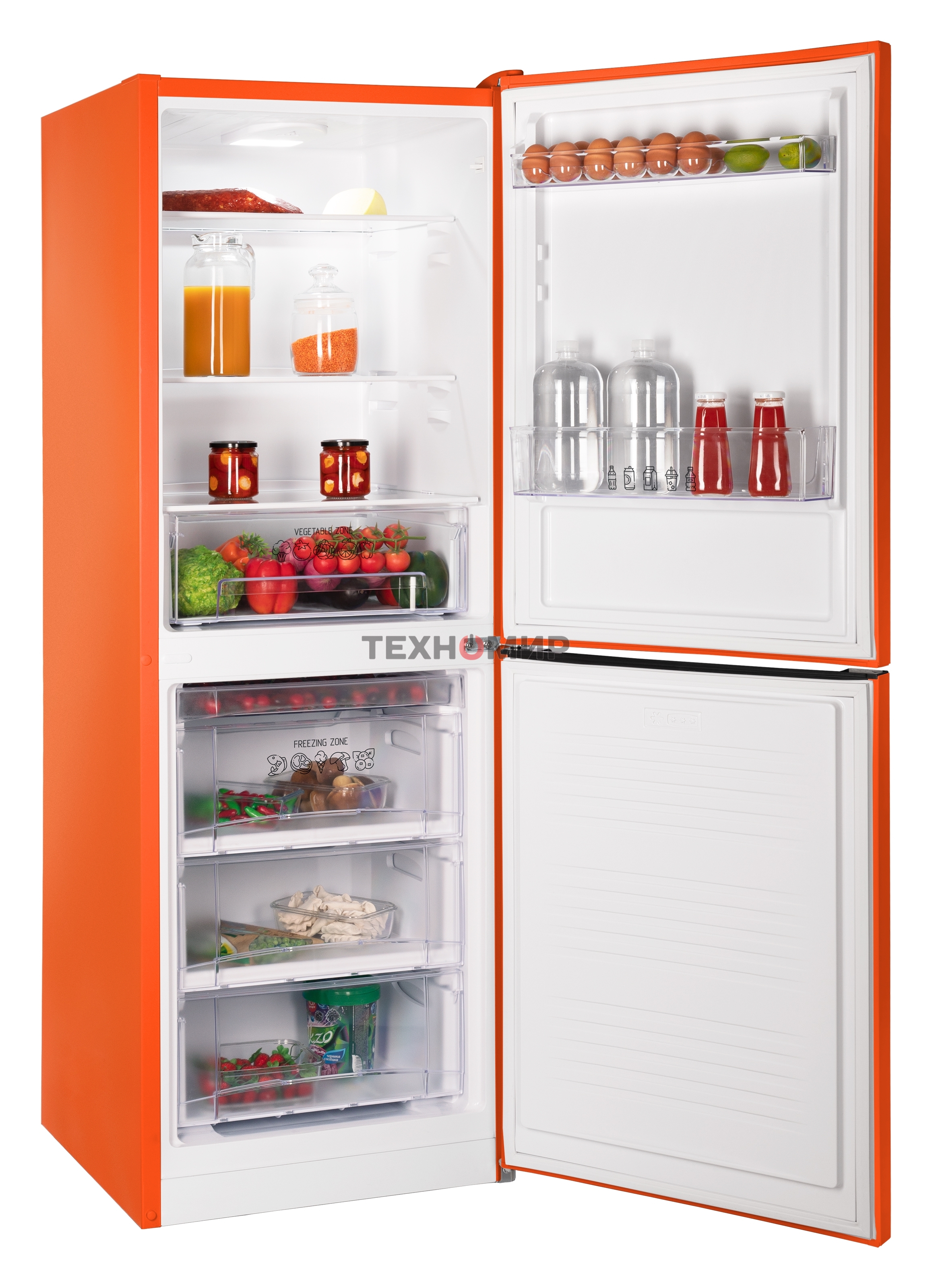 Холодильник Nordfrost NRB 161NF OR оранжевый двухкамерный 170/105 л морозилка снизу, No Frost