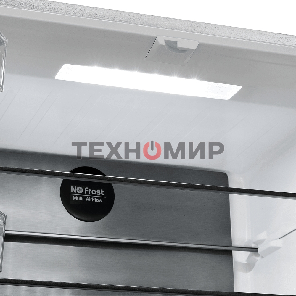 Холодильник Maunfeld MFF183NFWE белый трехкамерный инвертор 270/135л морозилка снизу, Total NoFrost, Side by Side