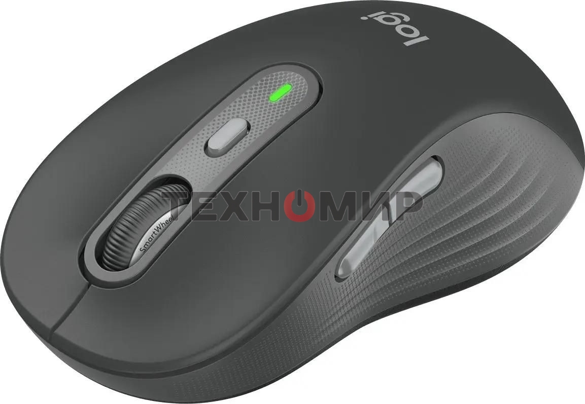 Мышь беспроводная Logitech M750 L Large графитовый, 4000 dpi, радиоканал, Bluetooth, USB, кнопки - 5
