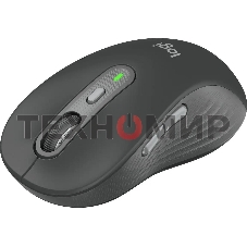 Мышь беспроводная Logitech M750 L Large графитовый, 4000 dpi, радиоканал, Bluetooth, USB, кнопки - 5