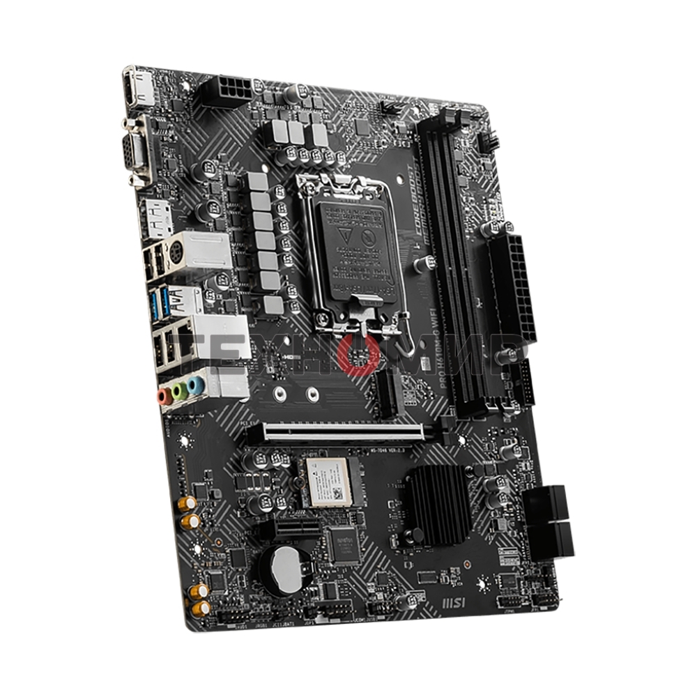 Материнская плата MSI PRO H610M-G WIFI H610, LGA1700, 2*DDR5, 1*PCIEx16, 1*PCIEx1, 1*M.2, 4*USB3.2Gen1, 6*USB2.0, 4*SATA3.0, 1G, VGA, DP, HDMI, M-ATX, RTL